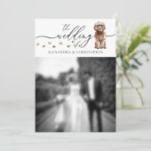 Invitation Photo de mariage de chiot Cavapoo marron (Debout devant)