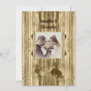 Invitation photo de mariage de cowboy rustique