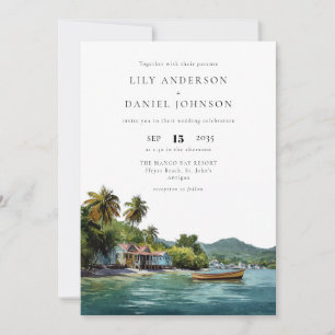 Invitation Photo de mariage de destination tropicale des Cara