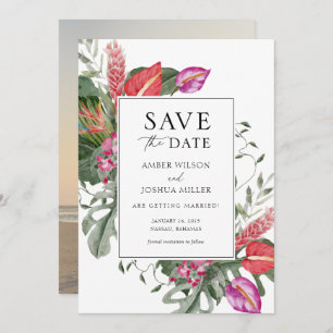 Invitation Photo de mariage de destination tropicale Enregist