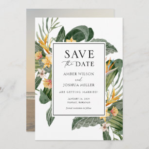 Invitation Photo de mariage de destination tropicale Enregist
