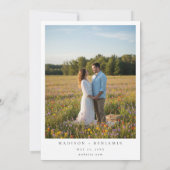 Invitation Photo de mariage de fleur sauvage audacieuse (Dos)