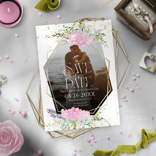 Invitation Photo de mariage de printemps de fleur sauvage pou