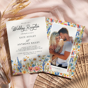 Invitation Photo de mariage de réception de mariage champêtre