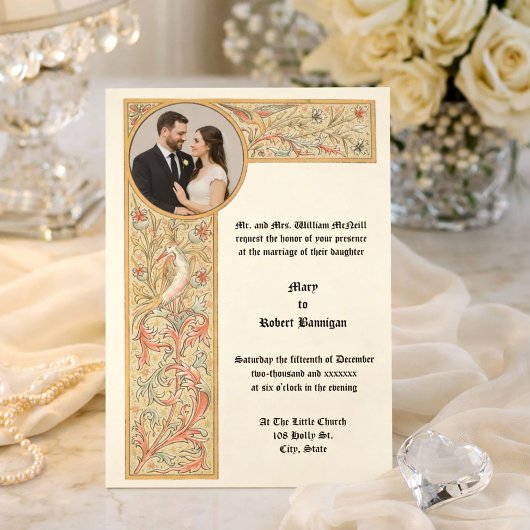 Invitation Photo de mariage de style médiéval