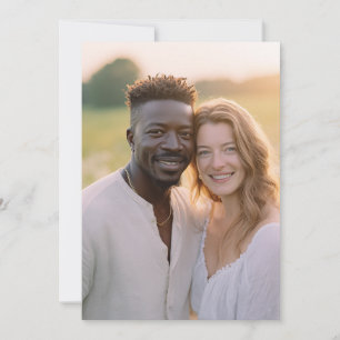 Invitation Photo de mariage décontracté et neutre avec une to
