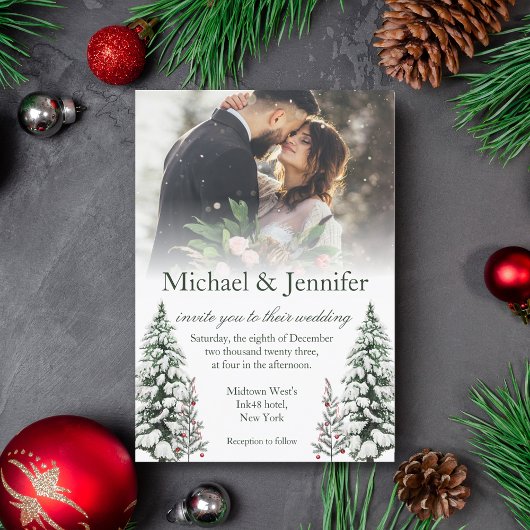 Invitation photo de mariage d'hiver