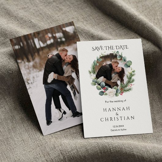 Invitation Photo de mariage d'hiver Enregistrer la date