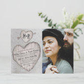 Invitation Photo de mariage d'un arbre bouleau argenté rustiq (Debout devant)