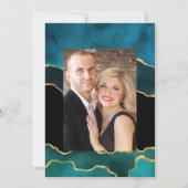 Invitation Photo de mariage en pierre d'agate de teinte sarce (Dos)