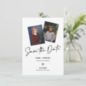 Invitation Photo de mariage Enregistrer la date (Debout devant)