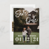 Invitation Photo de mariage Enregistrer la date | Superpositi (Devant / Derrière)