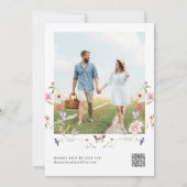 Invitation Photo de mariage floral avec fleurs sauvages paste (Dos)