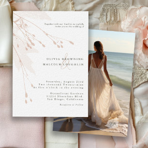 Invitation Photo de mariage floral botanique à l'aquarelle dé