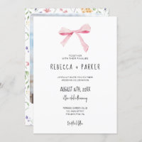 Photo de mariage floral Bow rose vif et code Qr