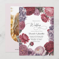 Photo de mariage floral en bois de rose et lavande
