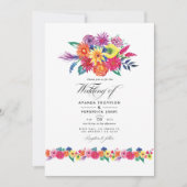 Invitation Photo de mariage Floral Fiesta (Devant)