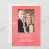 Invitation Photo de Mariage floral turquoise et corail (Dos)