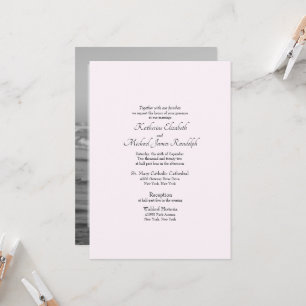 Invitation Photo de mariage formel rose sans parents