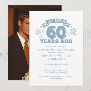 Invitation Photo de mariage juste célébré avec 60 ans de mari