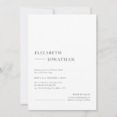 Invitation Photo de mariage minimaliste classique (Devant)