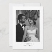 Invitation Photo de mariage minimaliste classique (Dos)