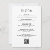 Invitation Photo de mariage moderne en noir et blanc QR Code (Dos)
