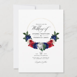 Invitation Photo de mariage patriotique américain USA
