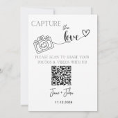 Invitation Photo de mariage personnalisée Code QR Signer Capt (Dos)