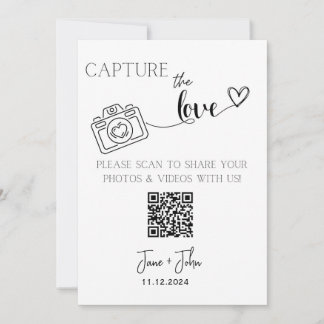 Invitation Photo de mariage personnalisée Code QR Signer Capt