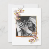 Invitation Photo de mariage personnalisée Floral Gold Script (Dos)