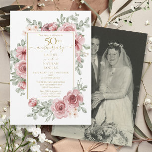 Invitation Photo de mariage pour les 50 ans d'anniversaire de