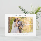 Invitation Photo de mariage simple moderne avec note de paysa (Debout devant)