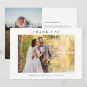 Invitation Photo de mariage simple moderne avec note de paysa (Devant / Derrière)