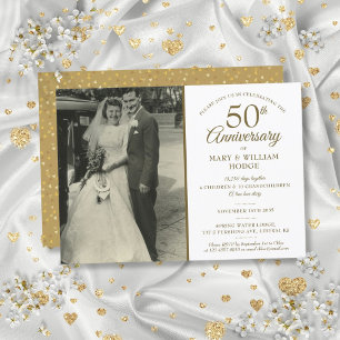 Invitation Photo de mariage Souvenirs d'anniversaire de 50 an