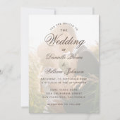 Invitation Photo de mariage transparente avec calligraphie él (Devant)