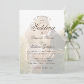 Invitation Photo de mariage transparente avec calligraphie él (Debout devant)