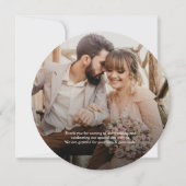 Invitation Photo de mariage unique sur tranche de bois rustiq (Dos)