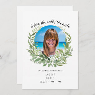 Invitation Photo de mariée avant qu'elle marche Fête des mari