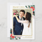 Invitation Photo de Married et Merry Holiday Christmas (Devant)