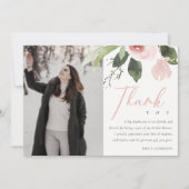 INVITATION PHOTO DE MERCI ROSE ROSE DOUX (Devant)