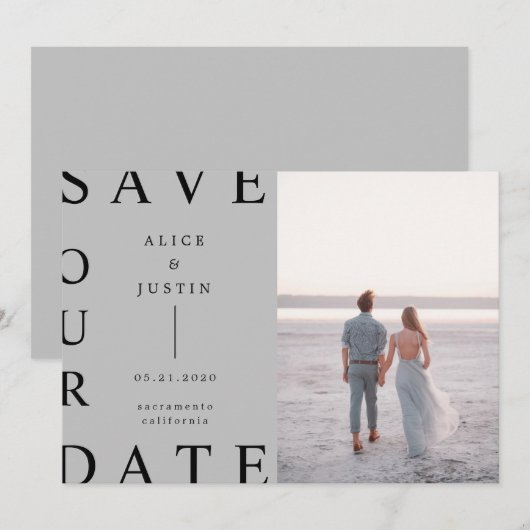 Invitation photo de mise en page ultra moderne Enregistrer la (Devant / Derrière)