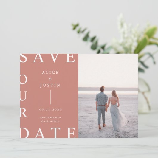 Invitation photo de mise en page ultra moderne Enregistrer la (Debout devant)