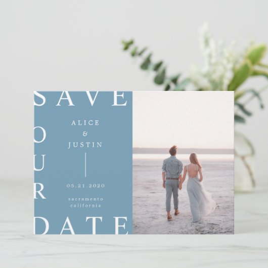 Invitation photo de mise en page ultra moderne Enregistrer la (Debout devant)