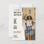 Invitation Photo de mode simple beige anniversaire (Devant)