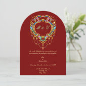 Invitation Photo de monogramme de blason Rococo Louis XV (Debout devant)