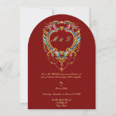 Invitation Photo de monogramme de blason Rococo Louis XV (Devant)