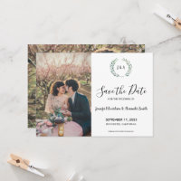 Photo de monogramme feuille rustique Enregistrer l