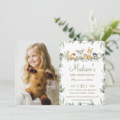 Invitation Photo de naissance avec des animaux australiens mi (Debout devant)