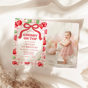 Invitation Photo de naissance avec noeud papillon coquette ro